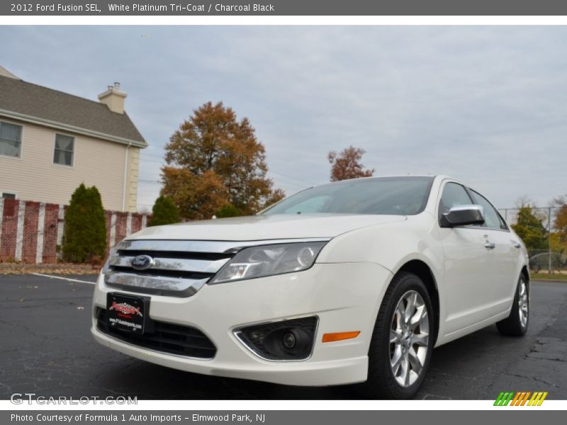 White Platinum Tri-Coat / Charcoal Black 2012 Ford Fusion SEL