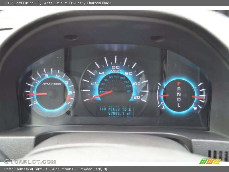 White Platinum Tri-Coat / Charcoal Black 2012 Ford Fusion SEL