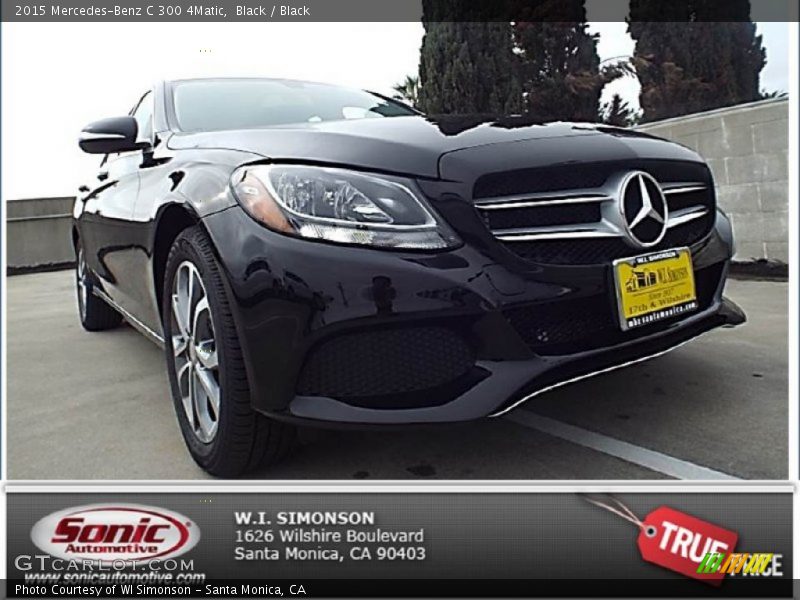 Black / Black 2015 Mercedes-Benz C 300 4Matic