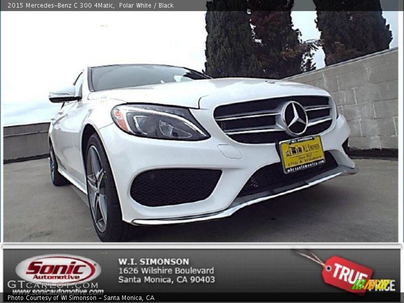 Polar White / Black 2015 Mercedes-Benz C 300 4Matic
