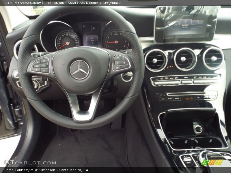 Steel Grey Metallic / Grey/Black 2015 Mercedes-Benz C 300 4Matic