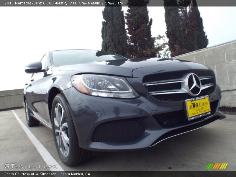 Steel Grey Metallic / Grey/Black 2015 Mercedes-Benz C 300 4Matic