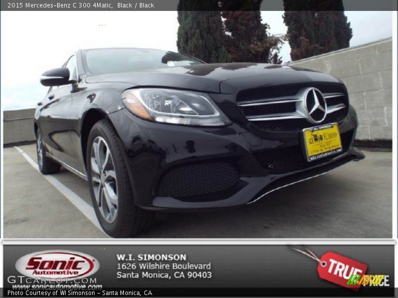 Black / Black 2015 Mercedes-Benz C 300 4Matic