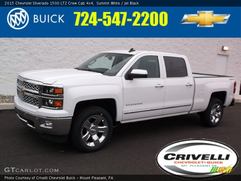 Summit White / Jet Black 2015 Chevrolet Silverado 1500 LTZ Crew Cab 4x4