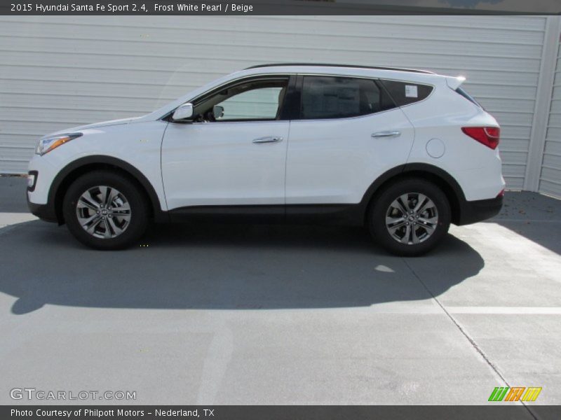 Frost White Pearl / Beige 2015 Hyundai Santa Fe Sport 2.4