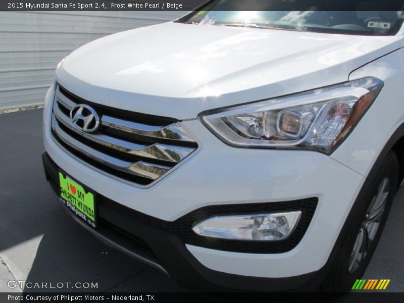 Frost White Pearl / Beige 2015 Hyundai Santa Fe Sport 2.4
