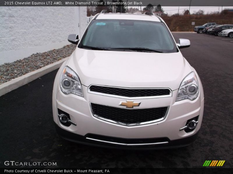 White Diamond Tricoat / Brownstone/Jet Black 2015 Chevrolet Equinox LTZ AWD