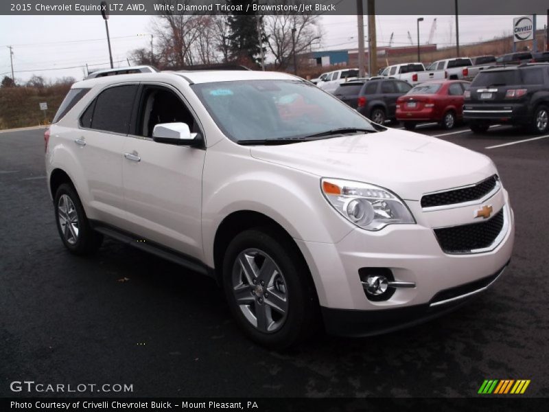 White Diamond Tricoat / Brownstone/Jet Black 2015 Chevrolet Equinox LTZ AWD