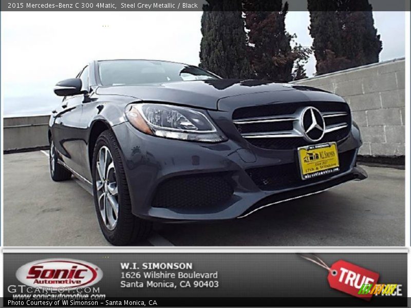 Steel Grey Metallic / Black 2015 Mercedes-Benz C 300 4Matic