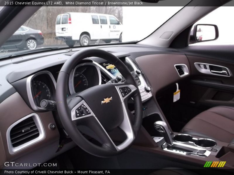 White Diamond Tricoat / Brownstone/Jet Black 2015 Chevrolet Equinox LTZ AWD
