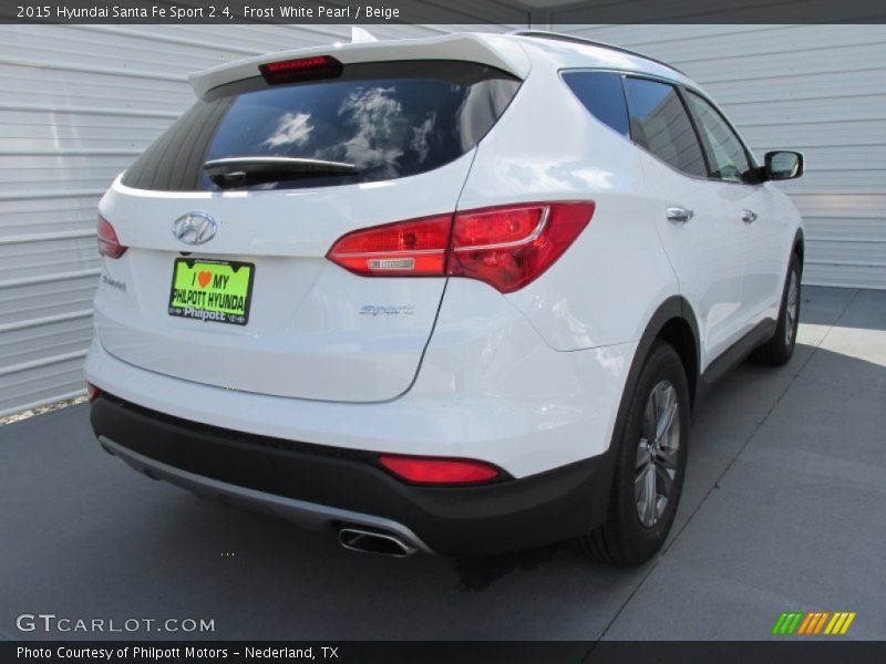 Frost White Pearl / Beige 2015 Hyundai Santa Fe Sport 2.4