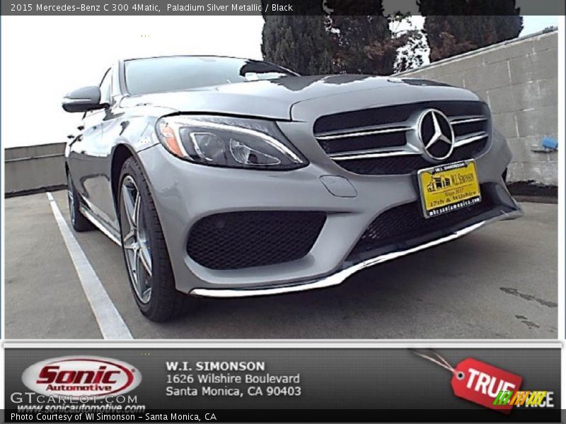 Paladium Silver Metallic / Black 2015 Mercedes-Benz C 300 4Matic