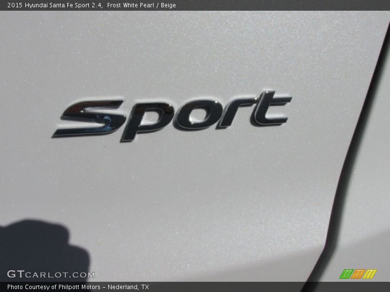 Frost White Pearl / Beige 2015 Hyundai Santa Fe Sport 2.4