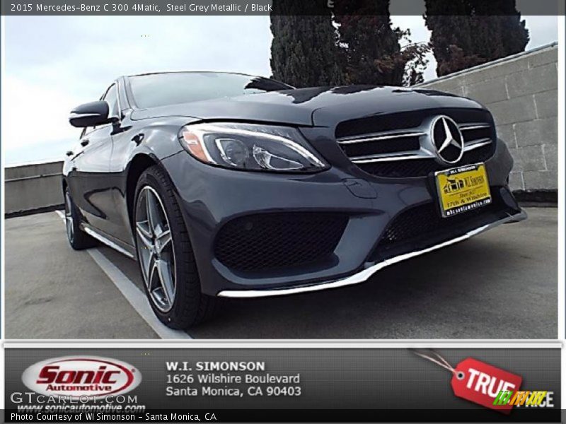 Steel Grey Metallic / Black 2015 Mercedes-Benz C 300 4Matic