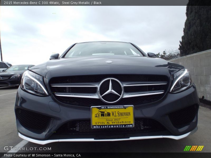 Steel Grey Metallic / Black 2015 Mercedes-Benz C 300 4Matic