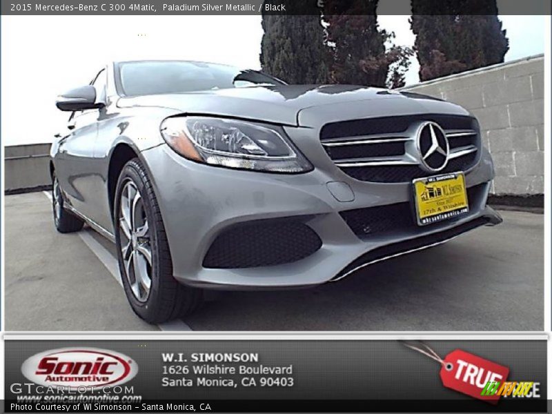 Paladium Silver Metallic / Black 2015 Mercedes-Benz C 300 4Matic
