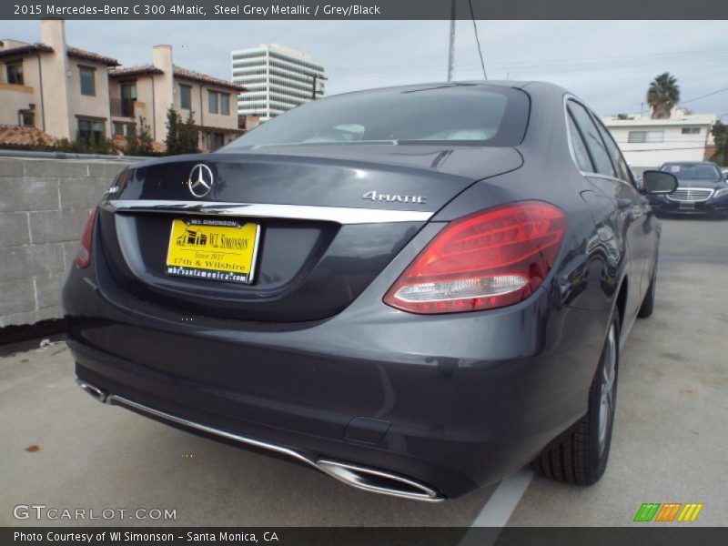 Steel Grey Metallic / Grey/Black 2015 Mercedes-Benz C 300 4Matic