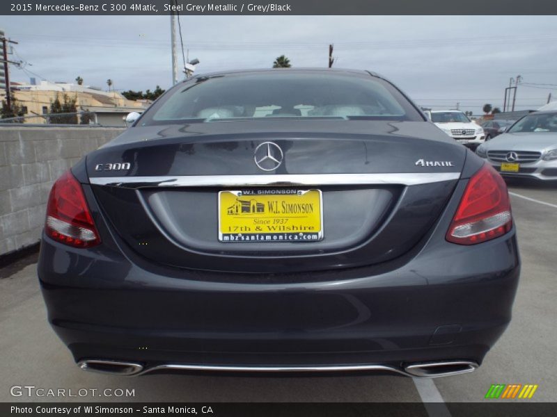 Steel Grey Metallic / Grey/Black 2015 Mercedes-Benz C 300 4Matic