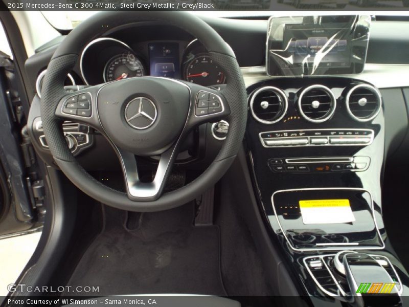 Steel Grey Metallic / Grey/Black 2015 Mercedes-Benz C 300 4Matic