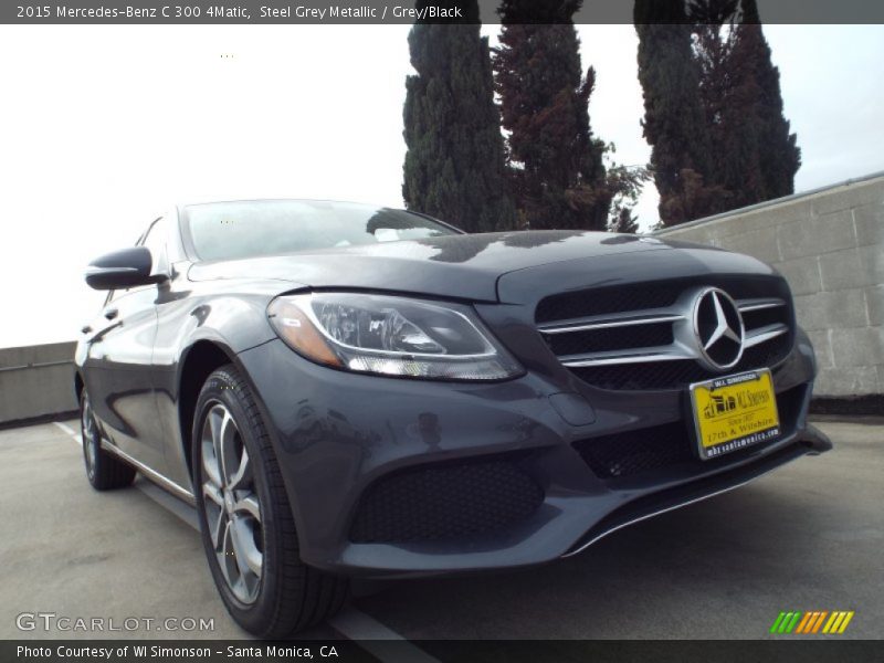 Steel Grey Metallic / Grey/Black 2015 Mercedes-Benz C 300 4Matic