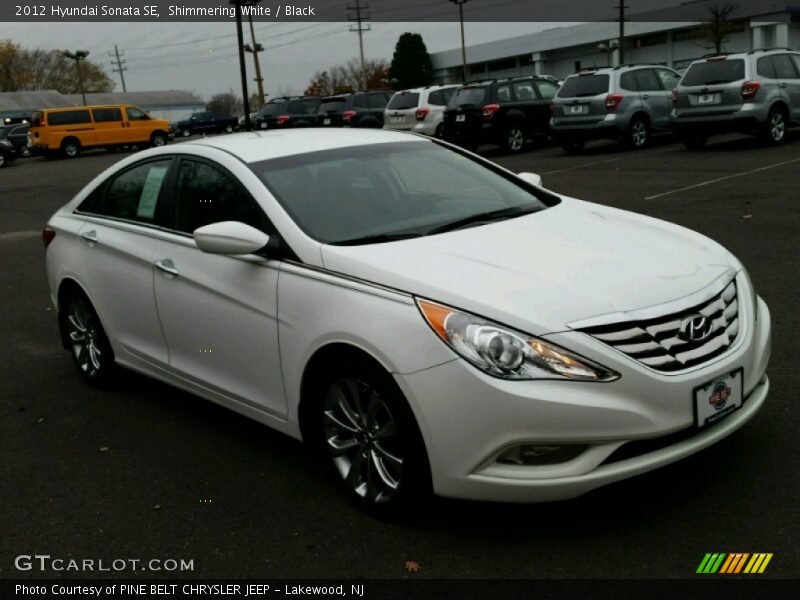 Shimmering White / Black 2012 Hyundai Sonata SE