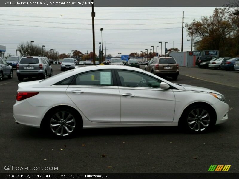 Shimmering White / Black 2012 Hyundai Sonata SE