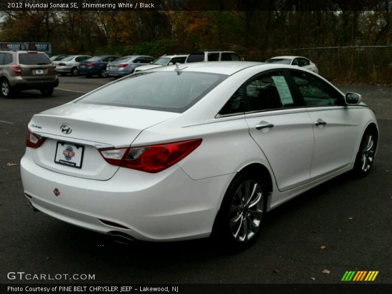 Shimmering White / Black 2012 Hyundai Sonata SE