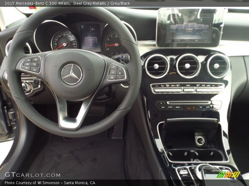 Steel Grey Metallic / Grey/Black 2015 Mercedes-Benz C 300 4Matic