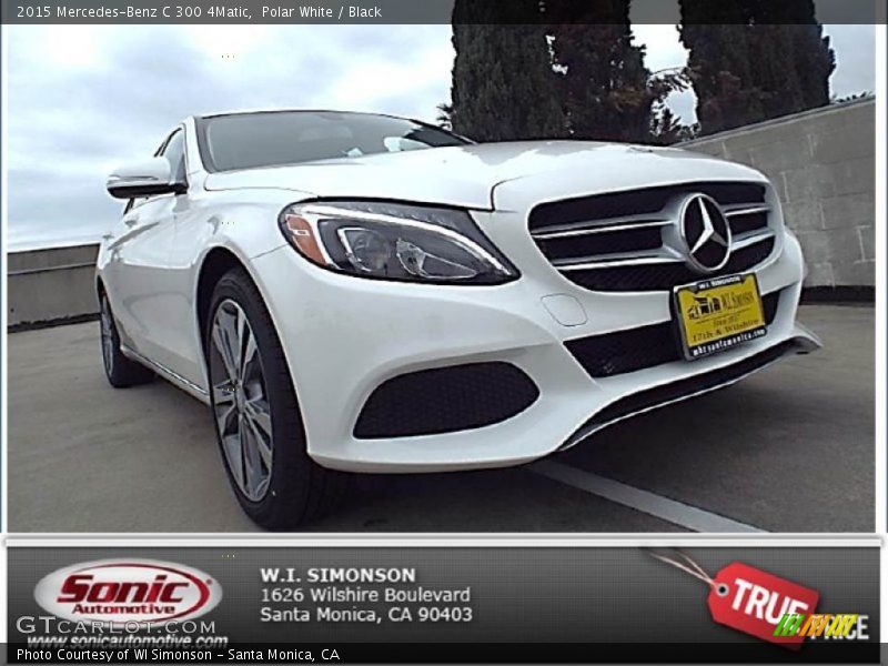 Polar White / Black 2015 Mercedes-Benz C 300 4Matic