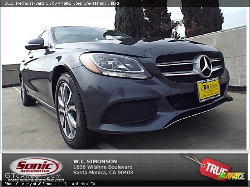 Steel Grey Metallic / Black 2015 Mercedes-Benz C 300 4Matic