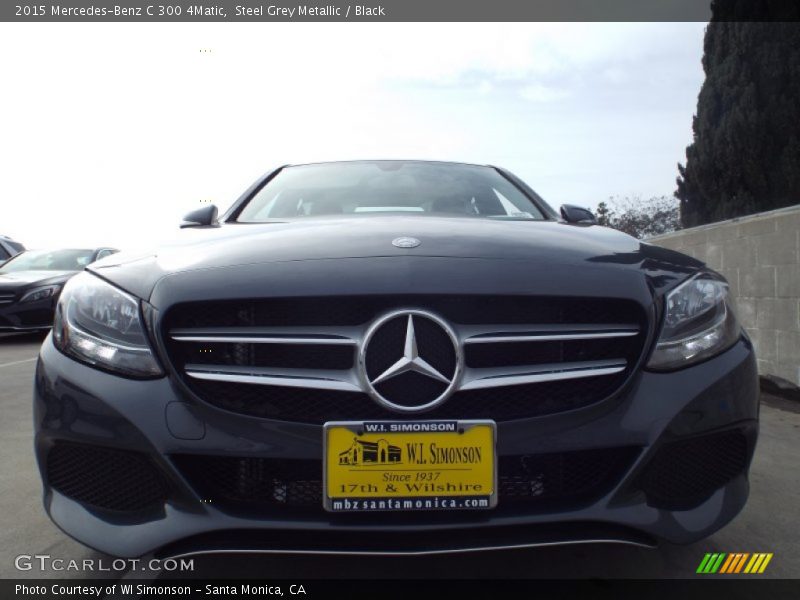 Steel Grey Metallic / Black 2015 Mercedes-Benz C 300 4Matic