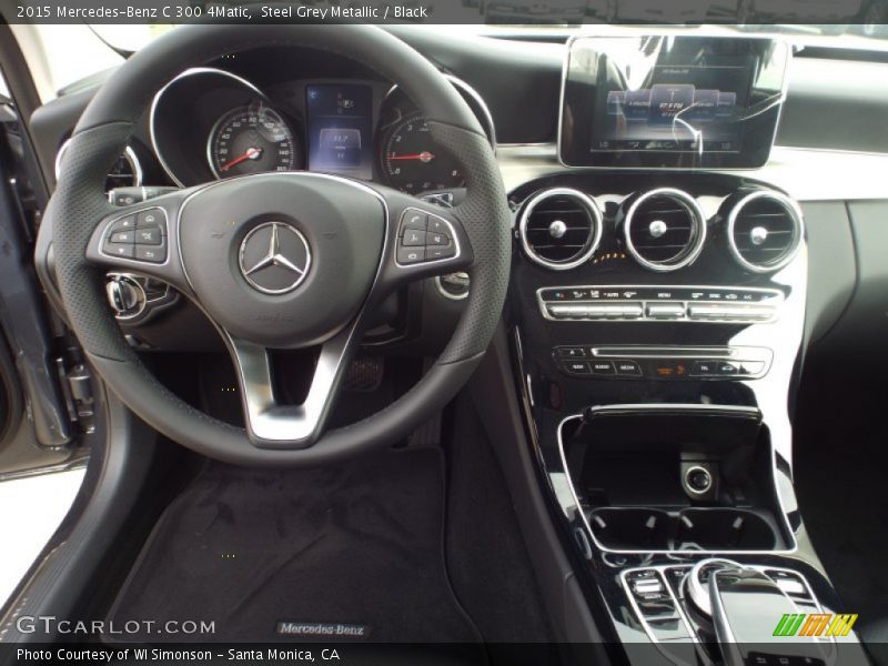 Steel Grey Metallic / Black 2015 Mercedes-Benz C 300 4Matic