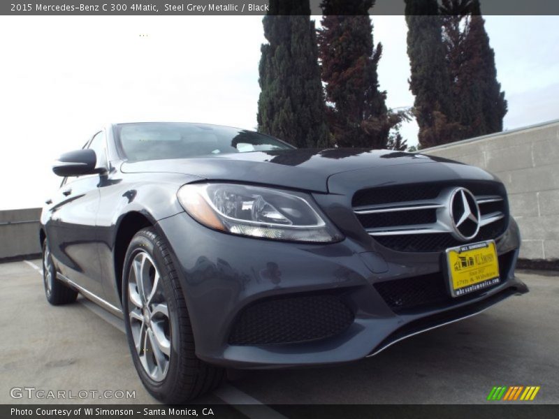 Steel Grey Metallic / Black 2015 Mercedes-Benz C 300 4Matic