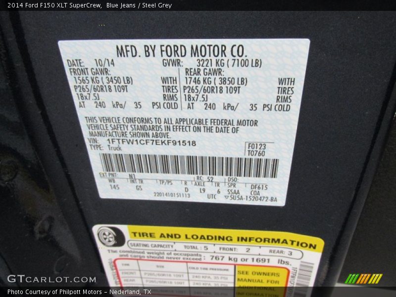 Blue Jeans / Steel Grey 2014 Ford F150 XLT SuperCrew