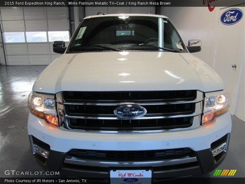 White Platinum Metallic Tri-Coat / King Ranch Mesa Brown 2015 Ford Expedition King Ranch