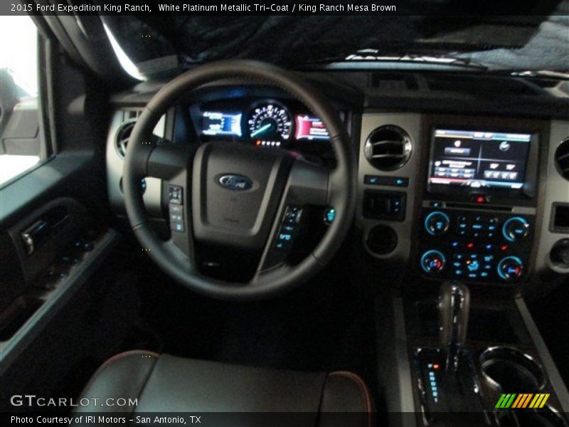 White Platinum Metallic Tri-Coat / King Ranch Mesa Brown 2015 Ford Expedition King Ranch