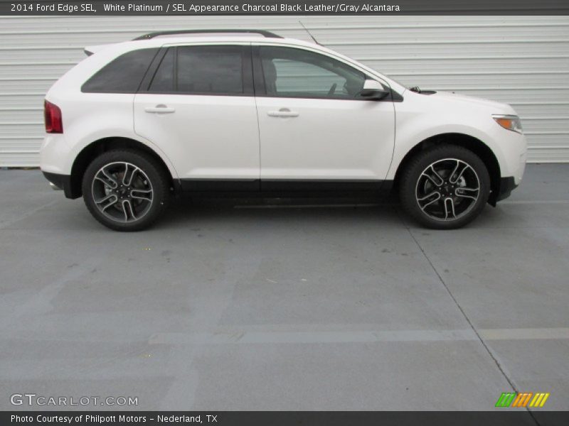 White Platinum / SEL Appearance Charcoal Black Leather/Gray Alcantara 2014 Ford Edge SEL