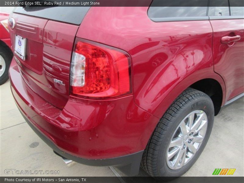 Ruby Red / Medium Light Stone 2014 Ford Edge SEL