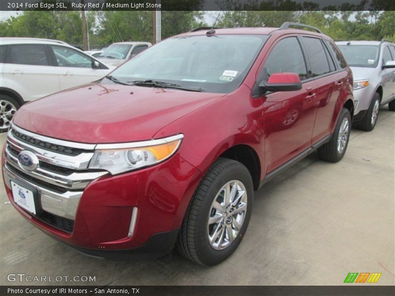 Ruby Red / Medium Light Stone 2014 Ford Edge SEL