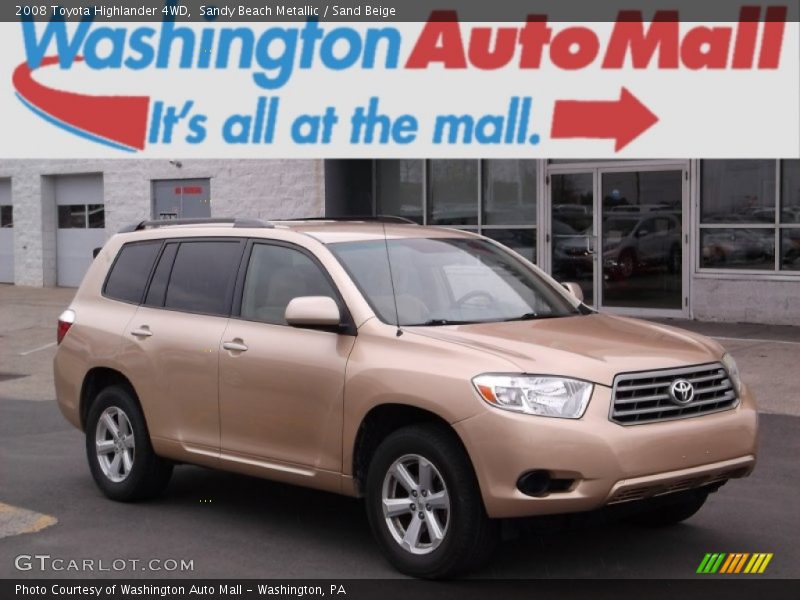 Sandy Beach Metallic / Sand Beige 2008 Toyota Highlander 4WD