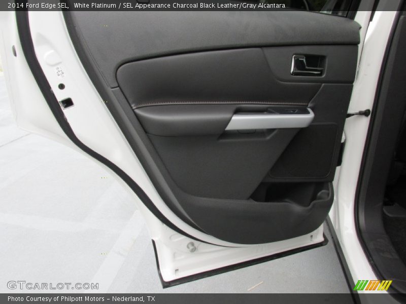 White Platinum / SEL Appearance Charcoal Black Leather/Gray Alcantara 2014 Ford Edge SEL