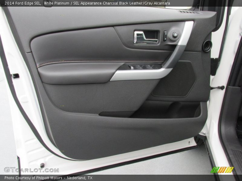 White Platinum / SEL Appearance Charcoal Black Leather/Gray Alcantara 2014 Ford Edge SEL