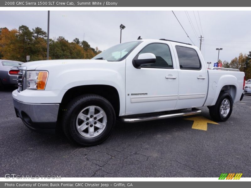 Summit White / Ebony 2008 GMC Sierra 1500 SLT Crew Cab