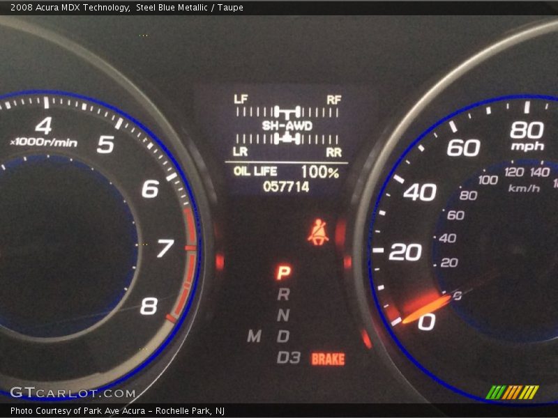 Steel Blue Metallic / Taupe 2008 Acura MDX Technology