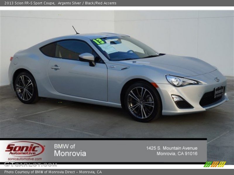 Argento Silver / Black/Red Accents 2013 Scion FR-S Sport Coupe