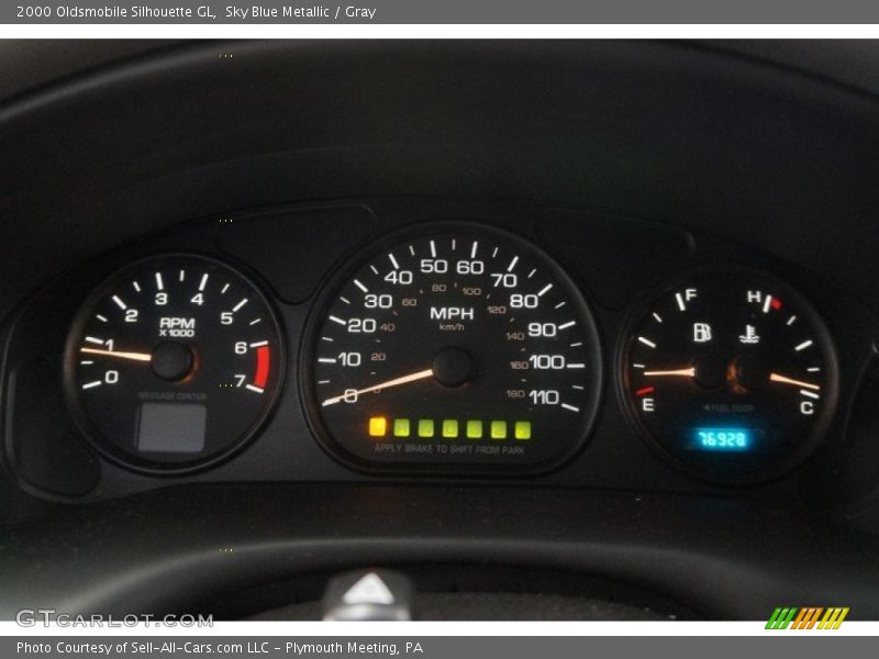 Sky Blue Metallic / Gray 2000 Oldsmobile Silhouette GL