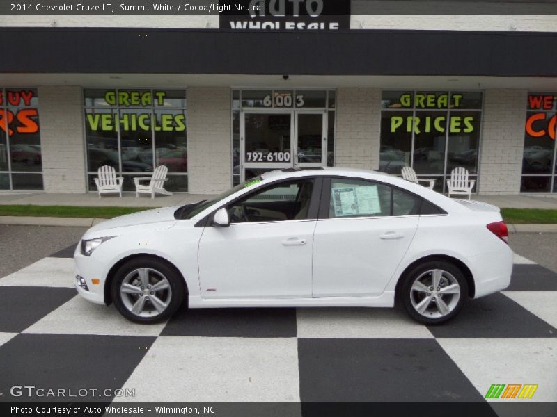 Summit White / Cocoa/Light Neutral 2014 Chevrolet Cruze LT