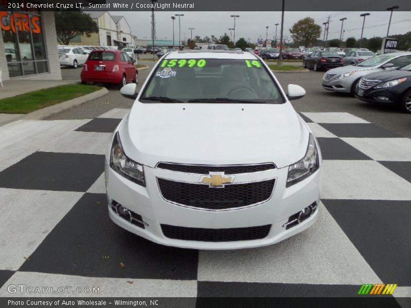 Summit White / Cocoa/Light Neutral 2014 Chevrolet Cruze LT