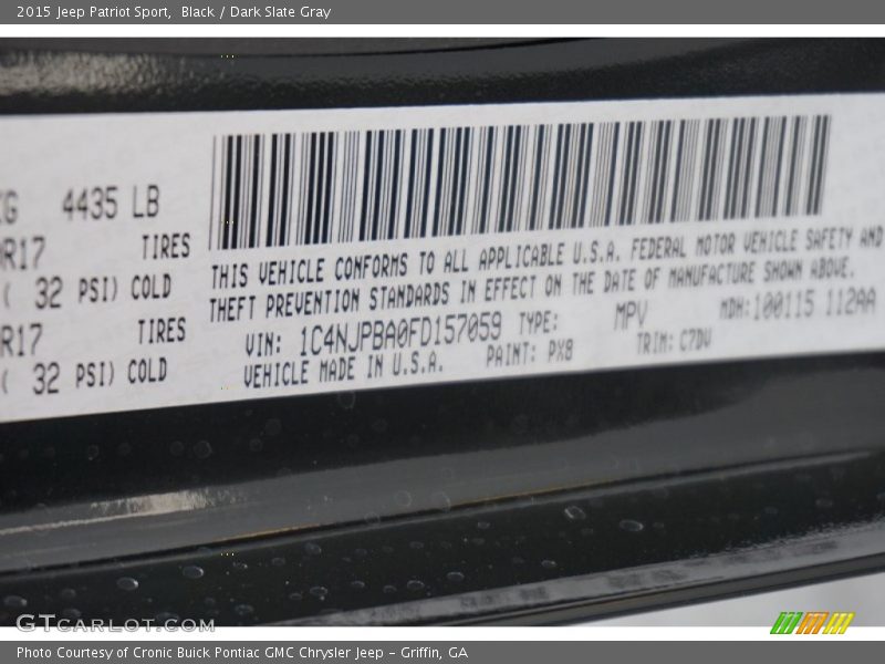 Black / Dark Slate Gray 2015 Jeep Patriot Sport