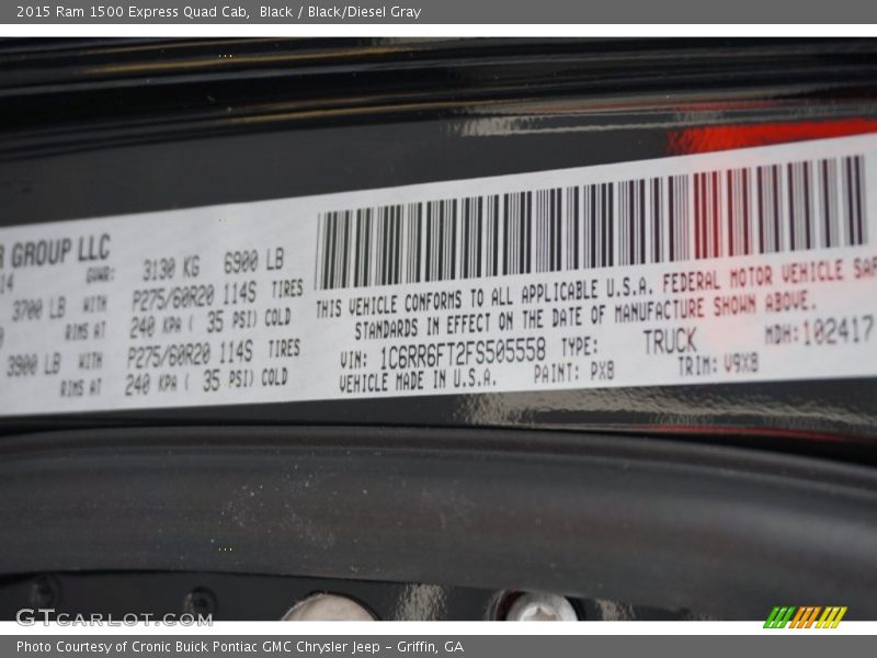 2015 1500 Express Quad Cab Black Color Code PX8